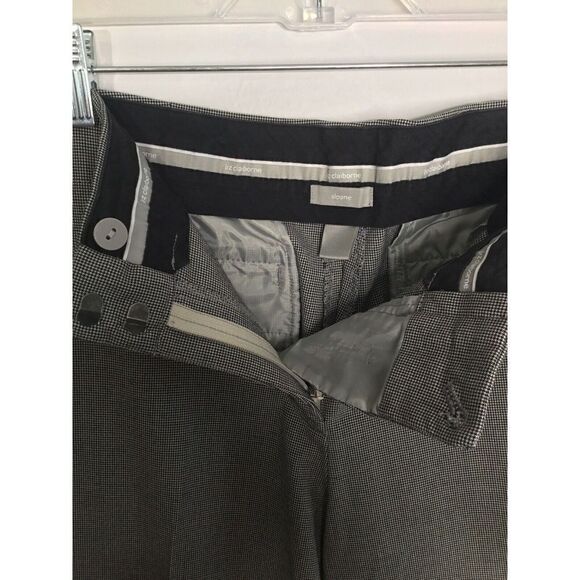 Liz Claiborne Womens Large Dress Pants Trousers Career Black Houndstooth - Picture 11 of 12